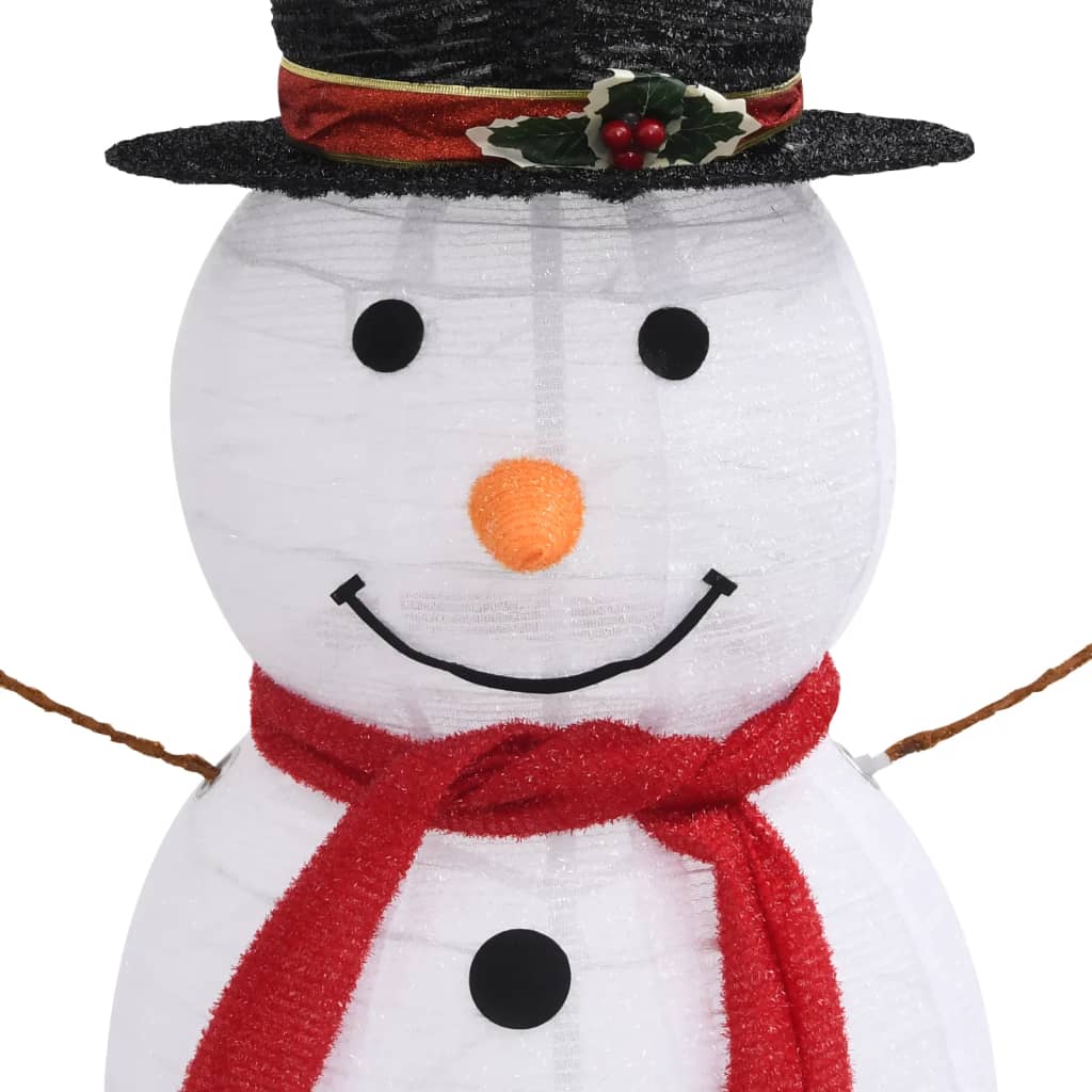 vidaXL Decorative Christmas Snowman Figure LED Luxury Fabric 120cm