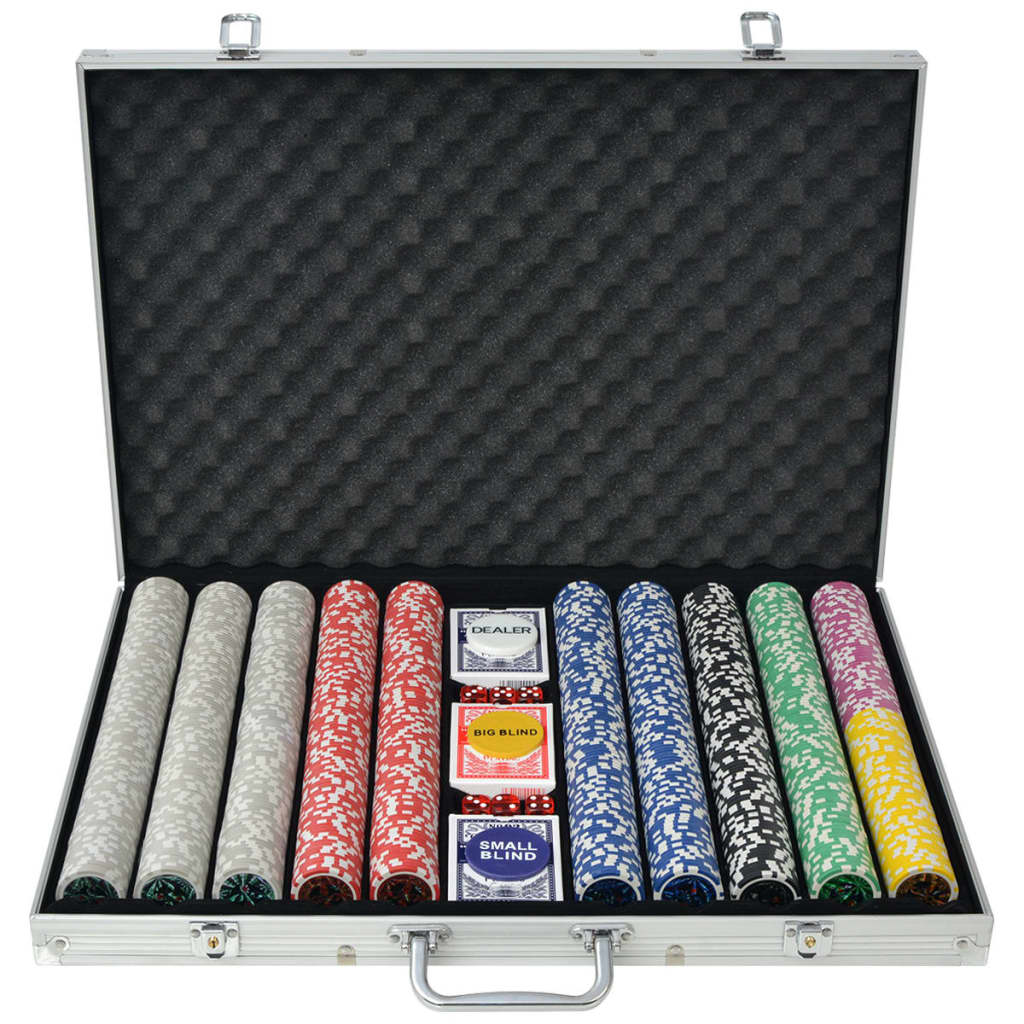 vidaXL Poker Set with 1000 Laser Chips Aluminium