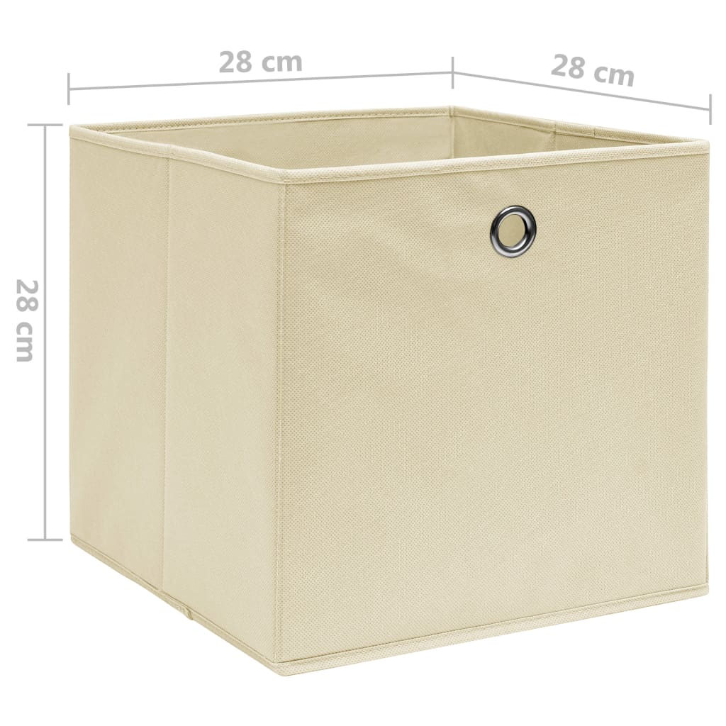 vidaXL Storage Boxes 4 pcs Non-woven Fabric 28x28x28 cm Cream