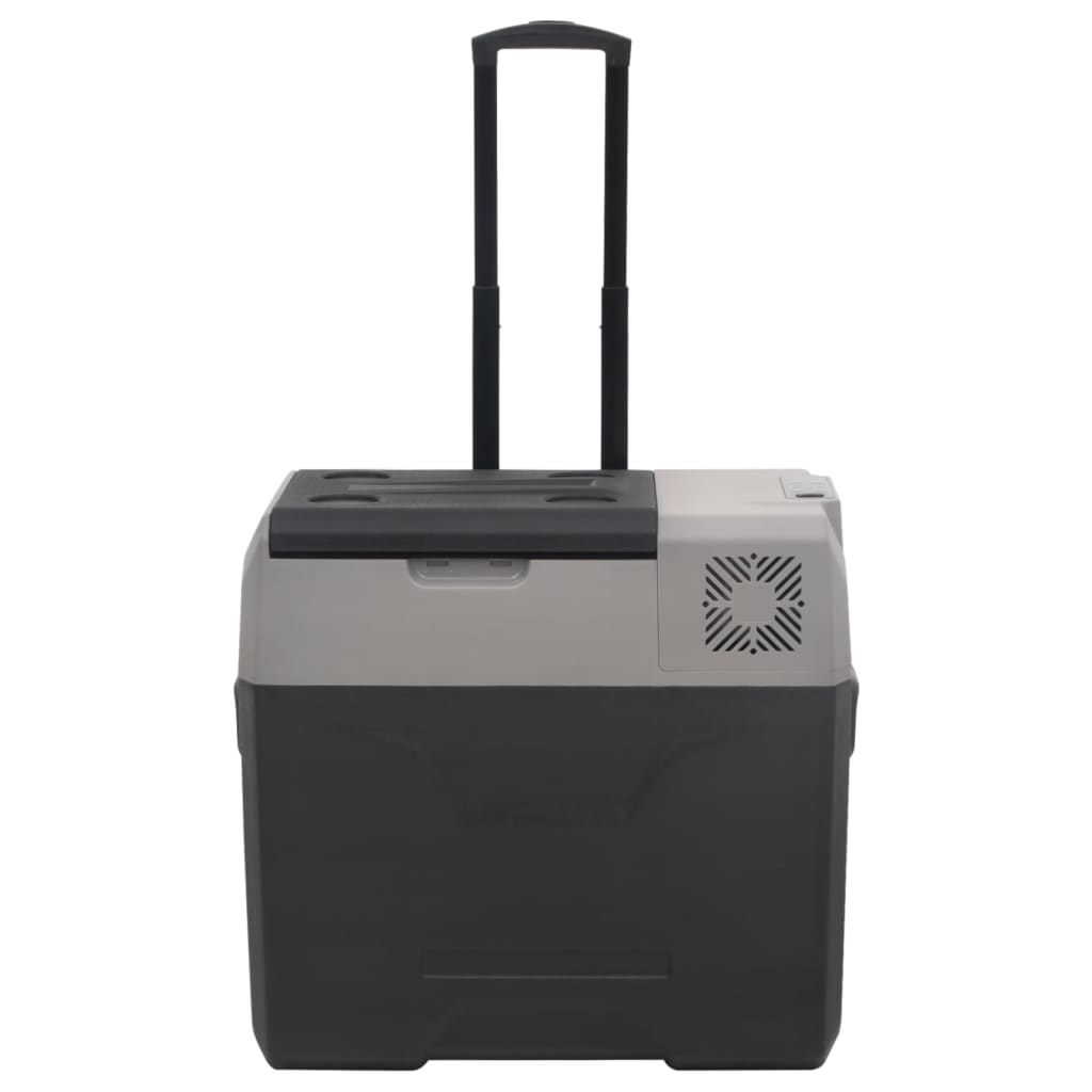 vidaXL Cool Box with Wheel and Handle Black&Grey 50 L Polypropylene