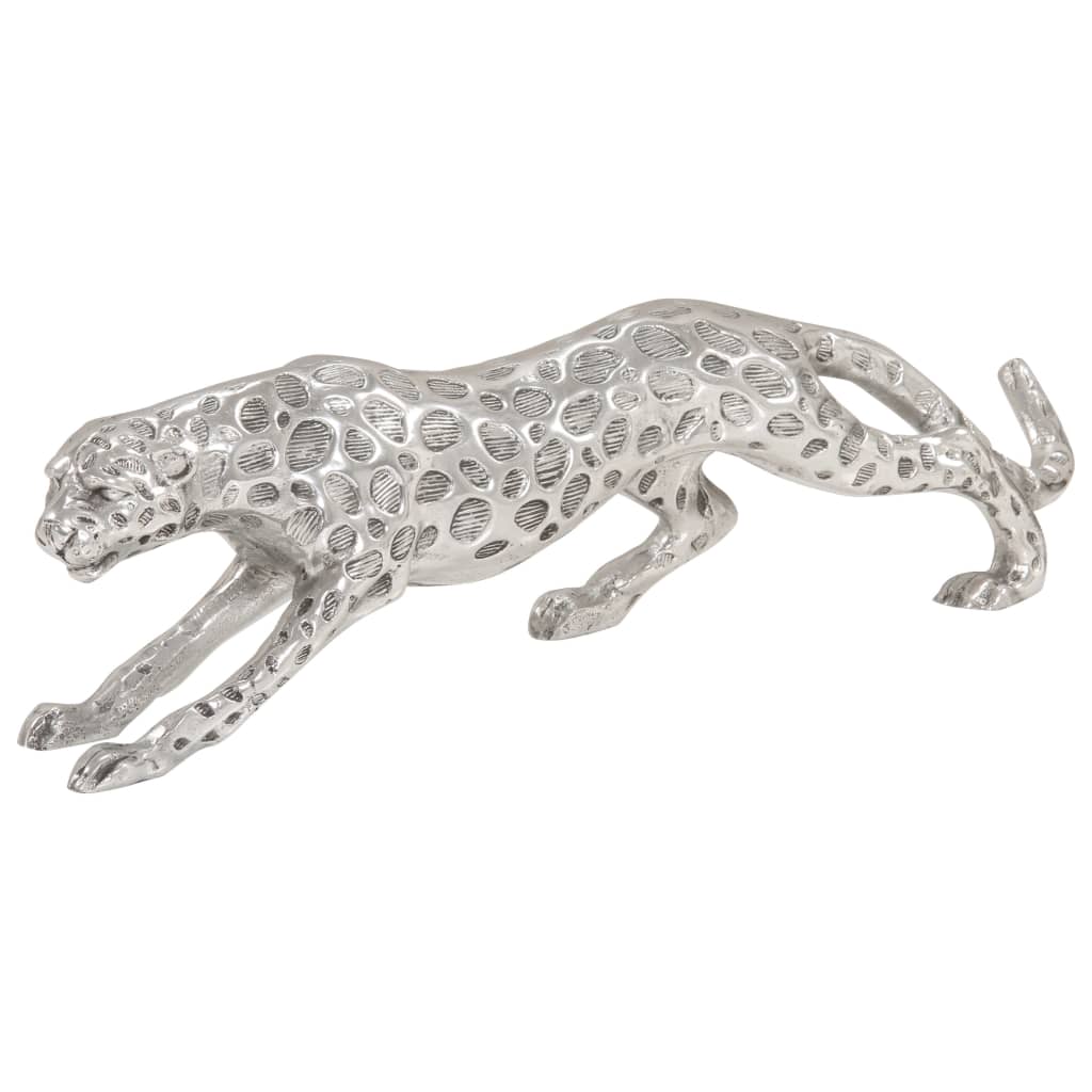 vidaXL Jaguar Sculpture Solid Aluminium 50x10x14 cm Silver