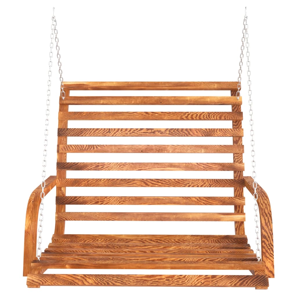vidaXL Swing Bench Solid Bent Wood with Teak Finish 126x63x92 cm