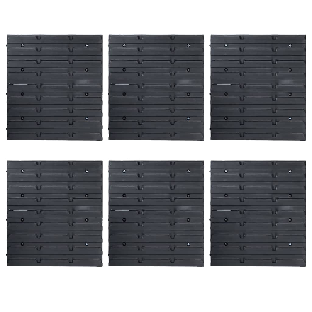 vidaXL 96 Piece Storage Bin Kit with Wall Panels Blue and Black