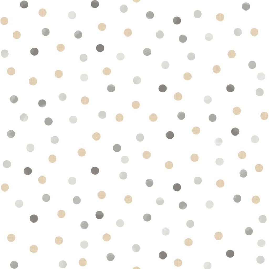 Noordwand Wallpaper Mondo baby Confetti Dots White, Grey and Beige