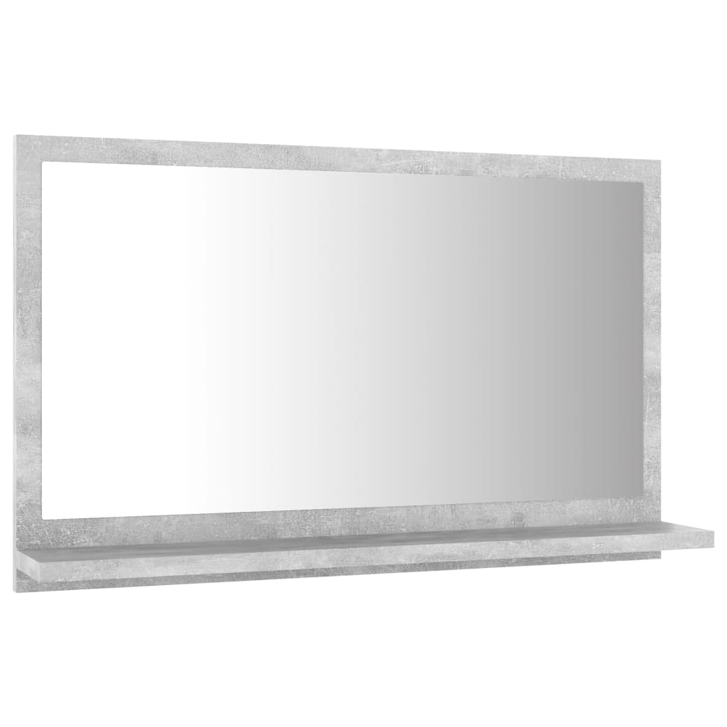 vidaXL Bathroom Mirror Concrete Grey 60x10.5x37 cm Chipboard