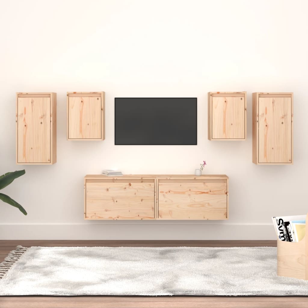 vidaXL TV Cabinets 6 pcs Solid Wood Pine