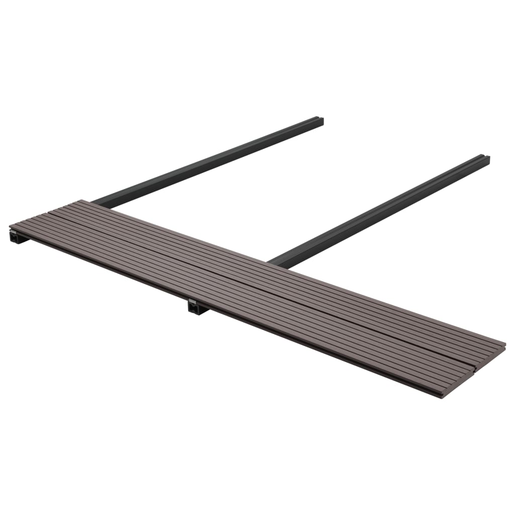 vidaXL WPC Solid Decking Boards with Accessories 16m² 2.2m Dark Brown