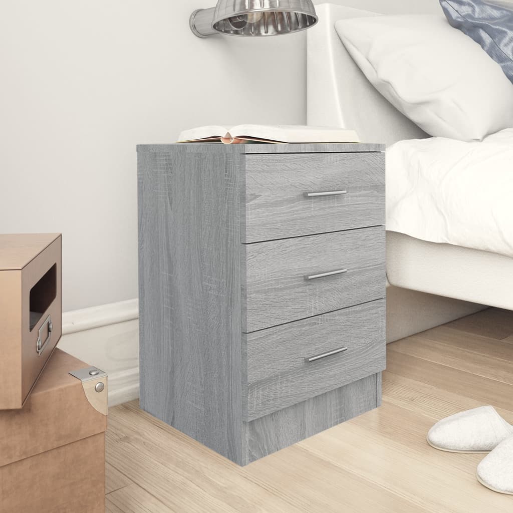 vidaXL Bedside Cabinet Grey Sonoma 38x35x56 cm Engineered Wood