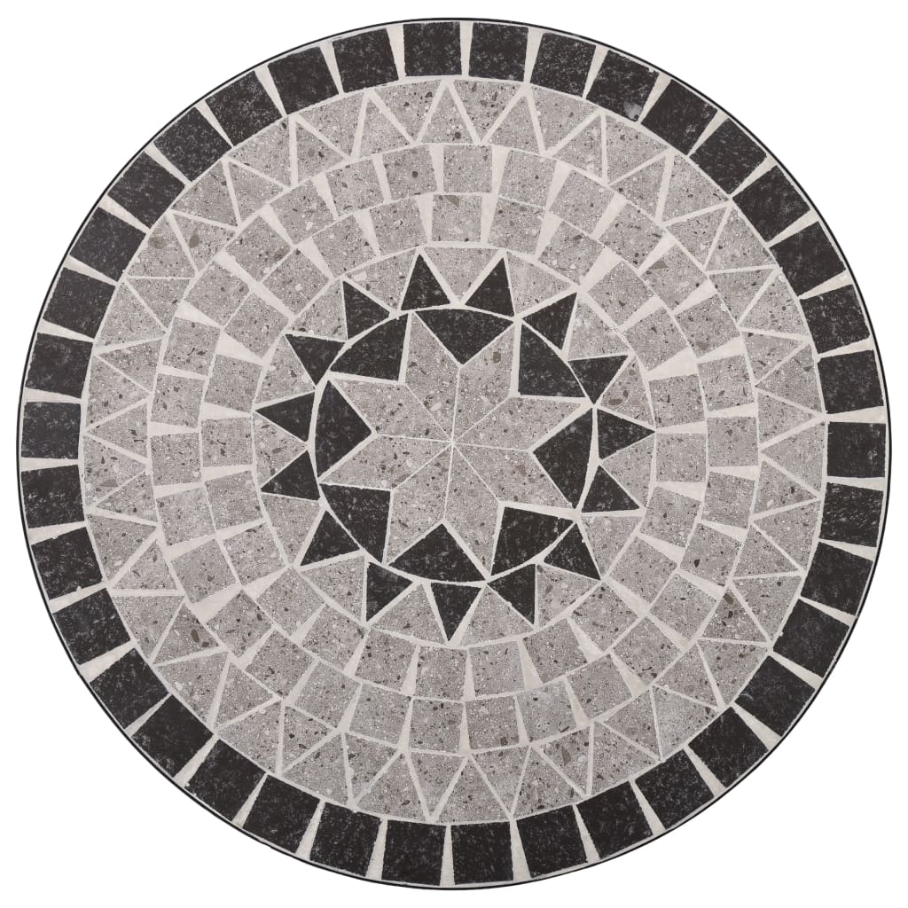 vidaXL Mosaic Bistro Table Grey 61cm Ceramic