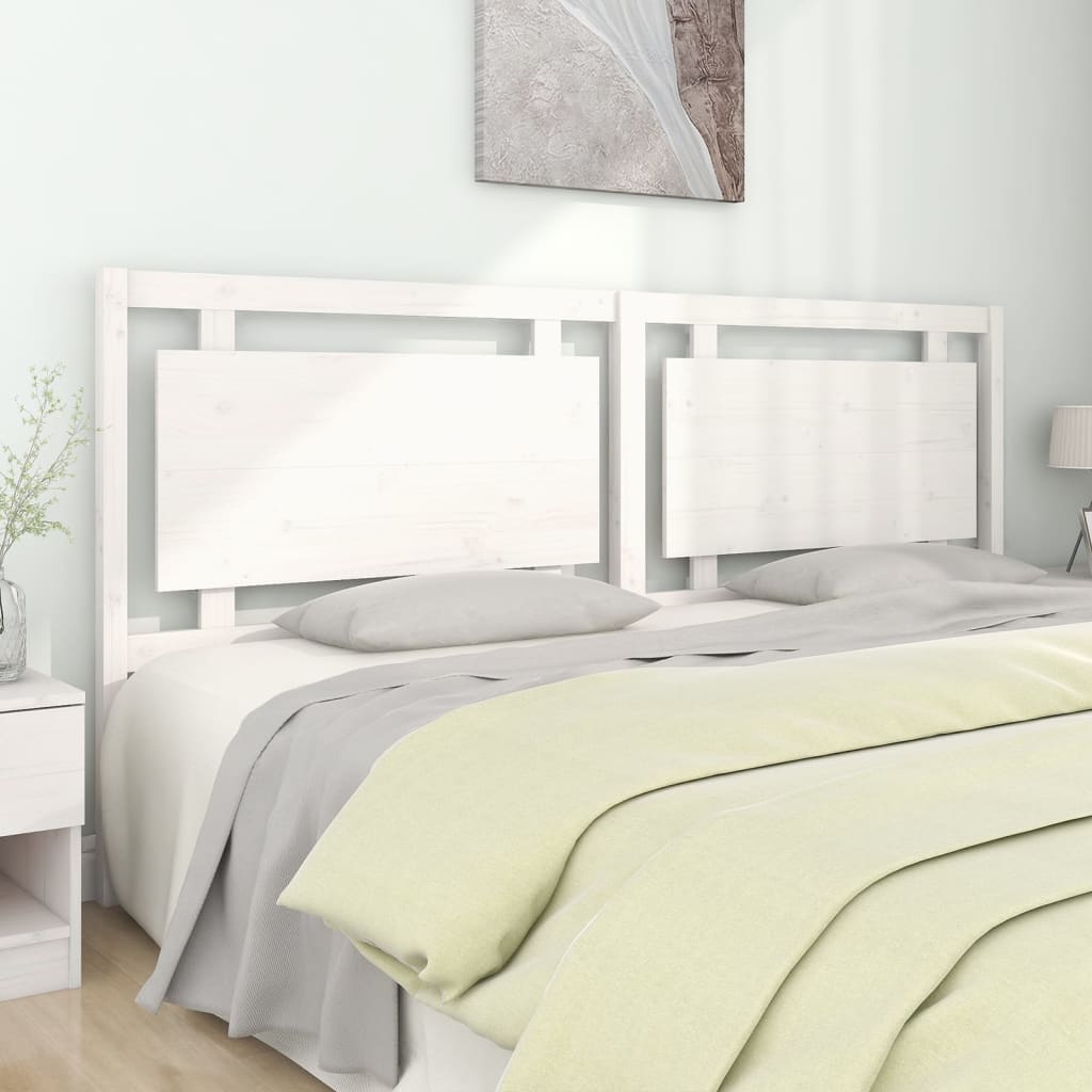 vidaXL Bed Headboard White 205.5x4x100 cm Solid Pine Wood