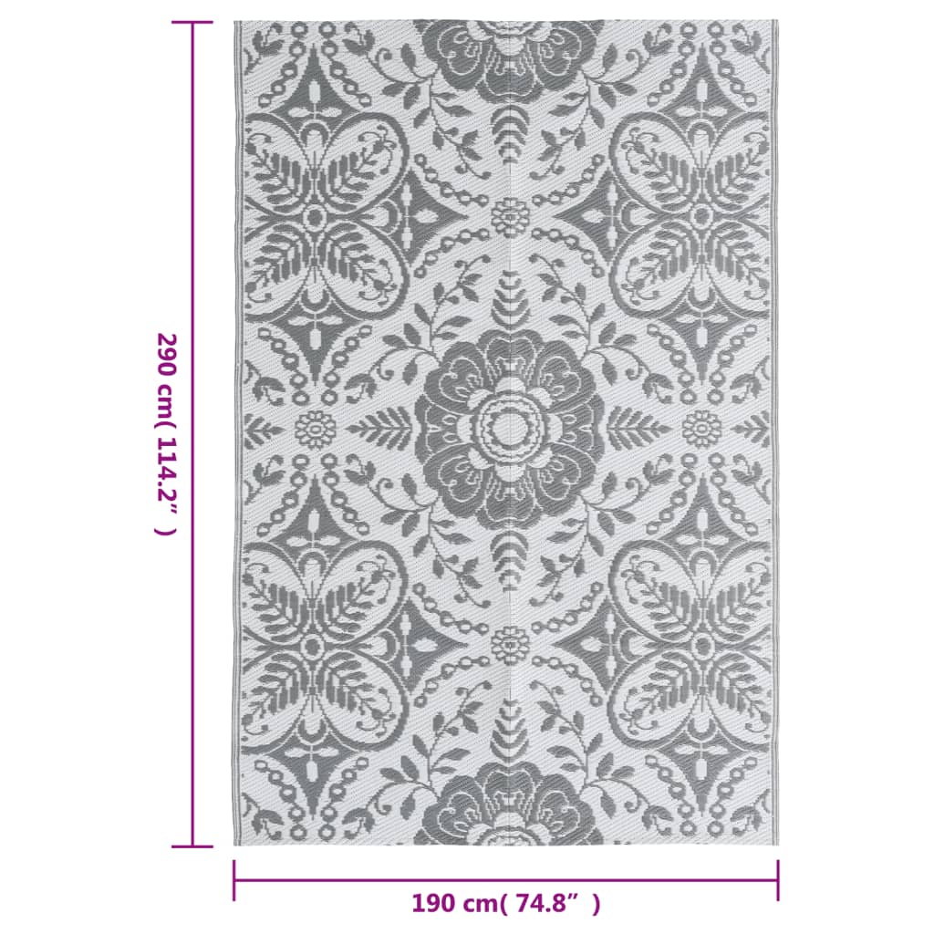 vidaXL Outdoor Carpet Light Grey 190x290 cm PP