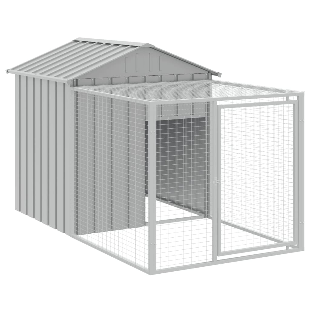vidaXL Chicken Cage with Run Light Grey 117x1017x123 cm Galvanised Steel