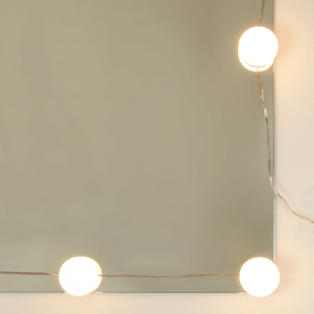 vidaXL Mirror Cabinet with LED White 91x15x76.5 cm