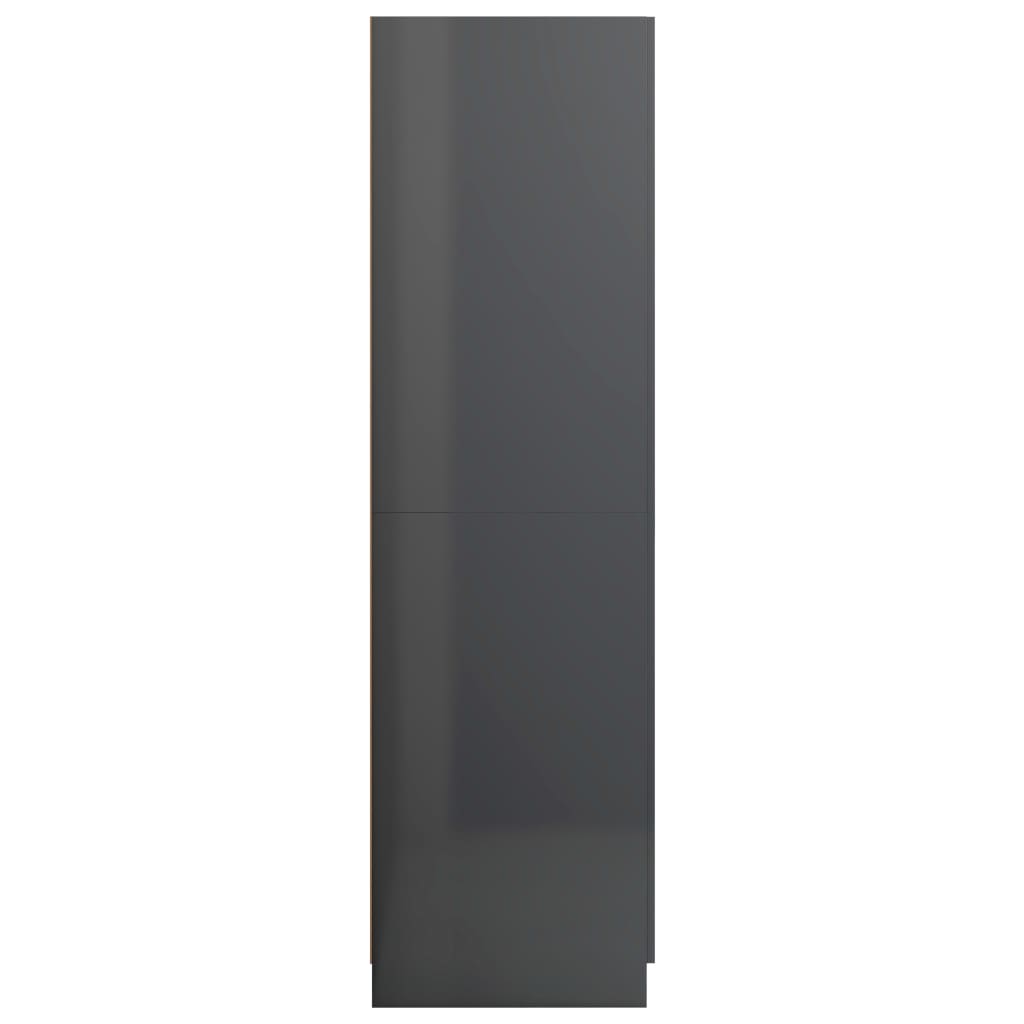 vidaXL Wardrobe High Gloss Grey 80x52x180 cm Engineered Wood