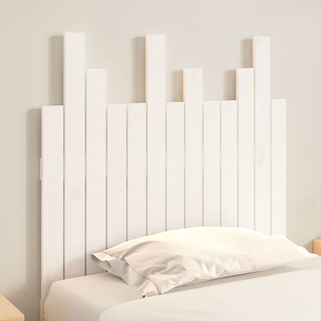 vidaXL Wall Headboard White 82.5x3x80 cm Solid Wood Pine