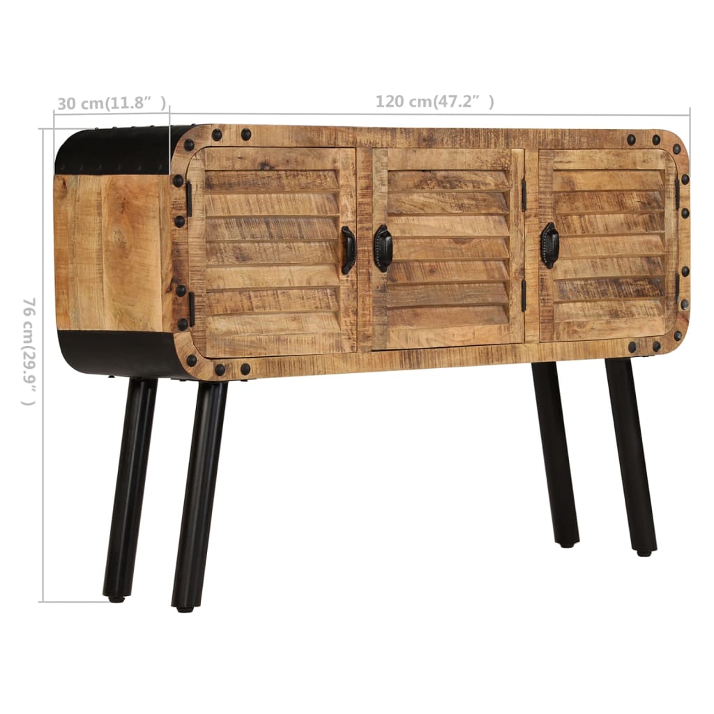 vidaXL Sideboard Solid Mango Wood 120x30x76 cm