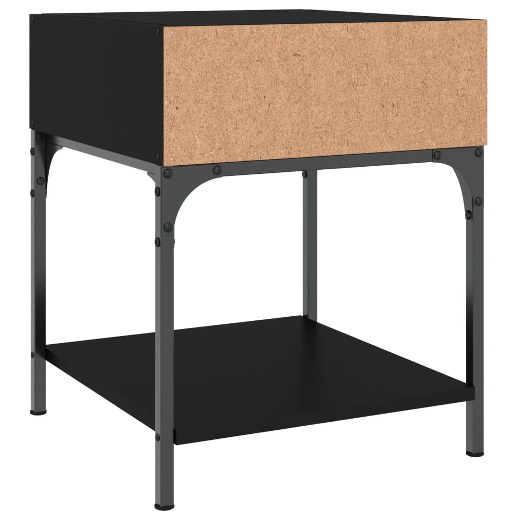 vidaXL Bedside Table Black 40x41x50 cm Engineered Wood