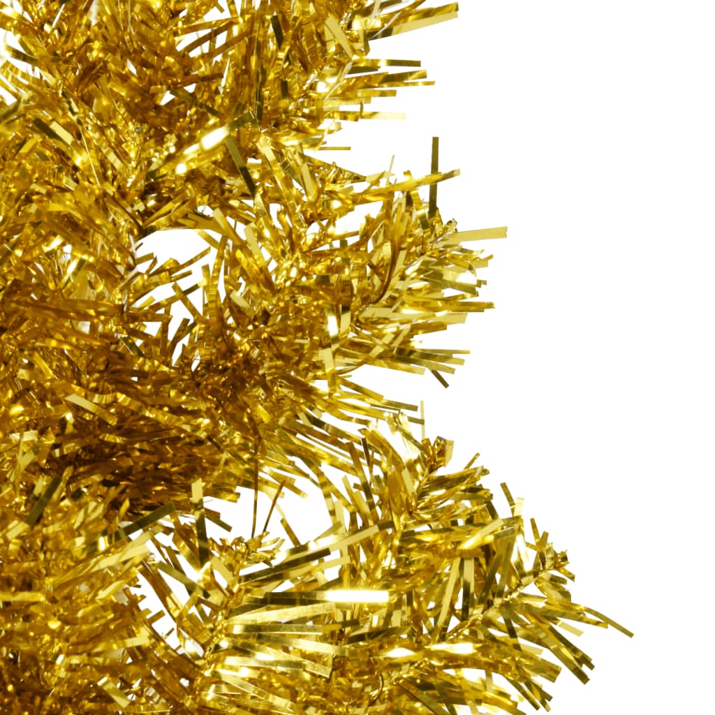 vidaXL Slim Artificial Half Christmas Tree with Stand Gold 180 cm