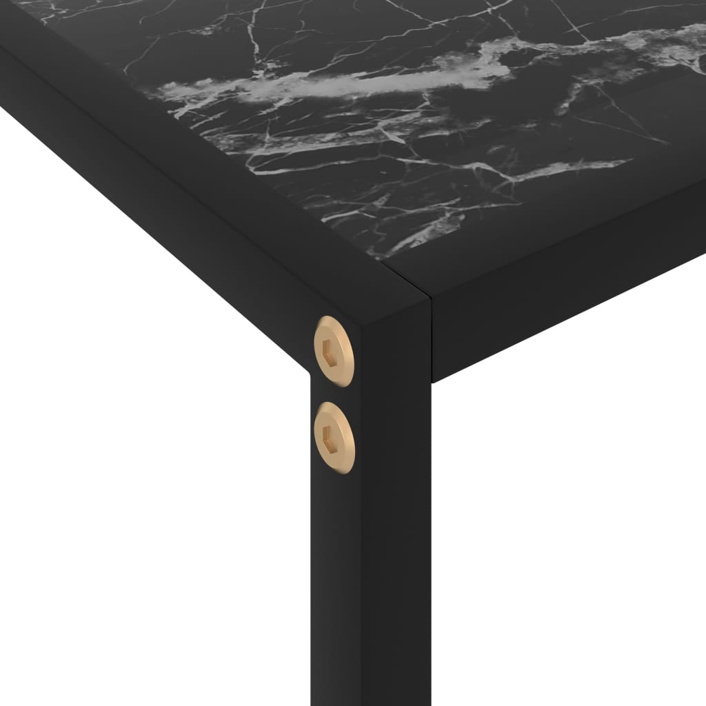 vidaXL Console Table Black 100x35x75 cm Tempered Glass