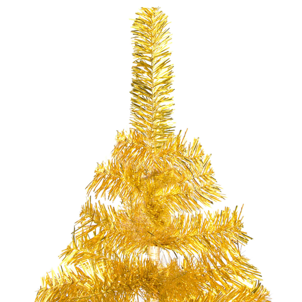 vidaXL Artificial Pre-lit Christmas Tree with Stand Gold 240 cm PET