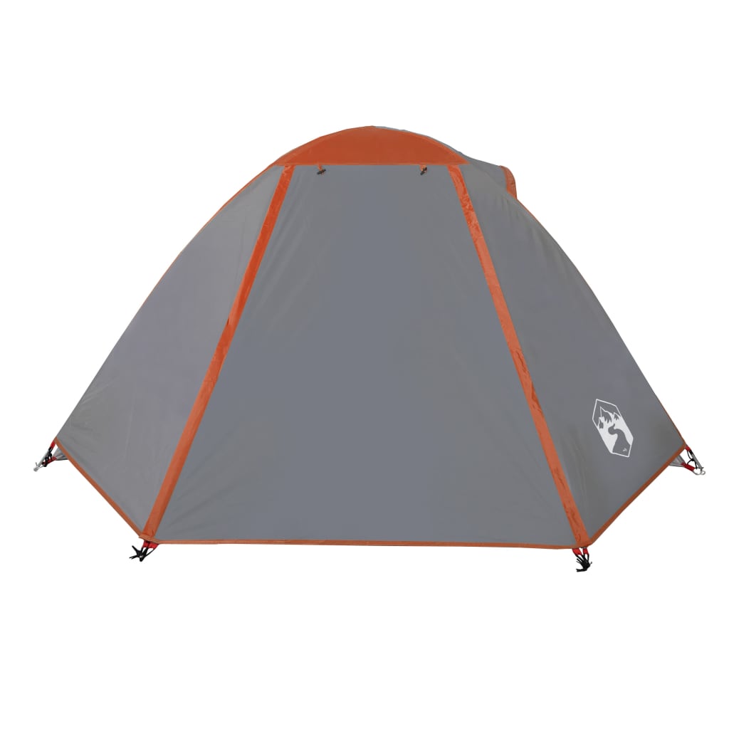 vidaXL Camping Tent Dome 2-Person Grey and Orange Waterproof