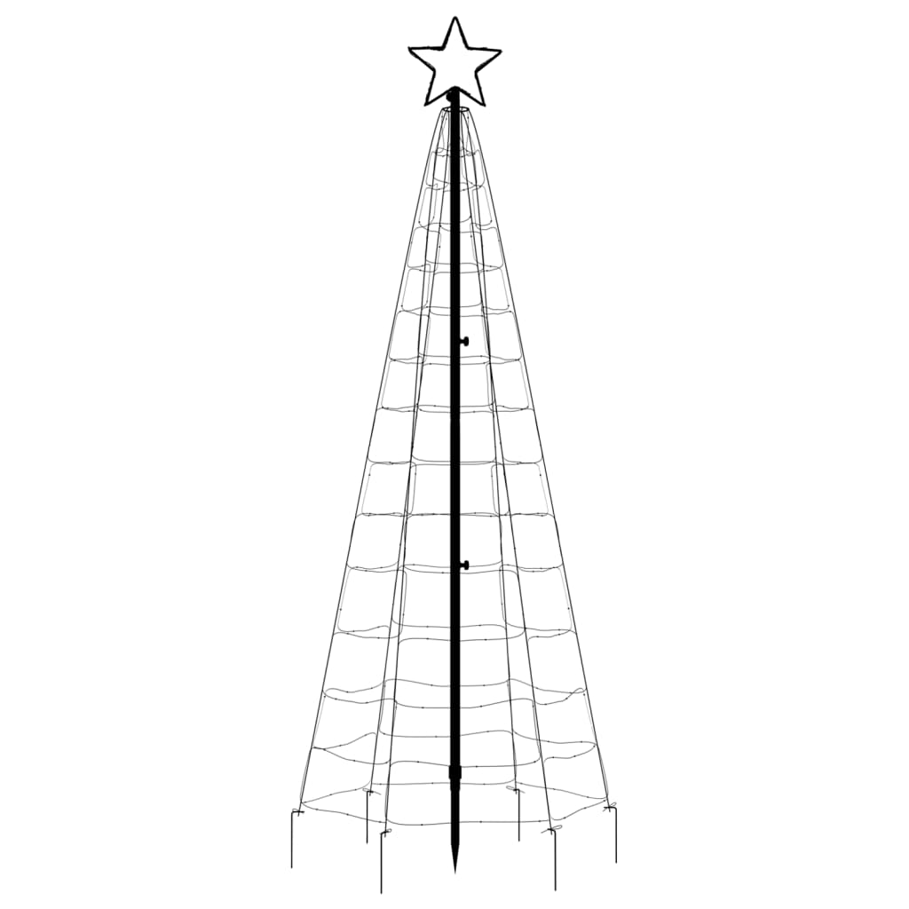 vidaXL Christmas Tree Light with Spikes 220 LEDs Warm White 180 cm