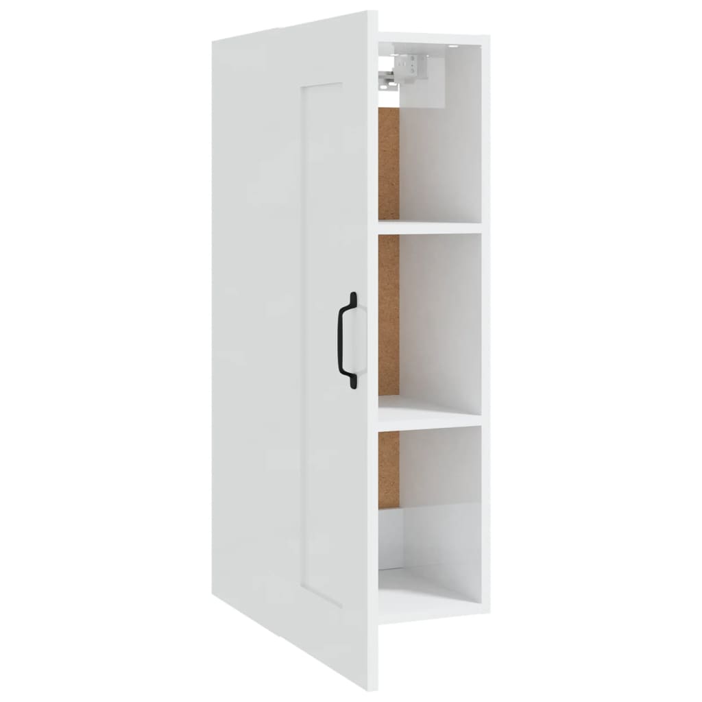 vidaXL Hanging Cabinet High Gloss White 35x34x90 cm Engineered Wood