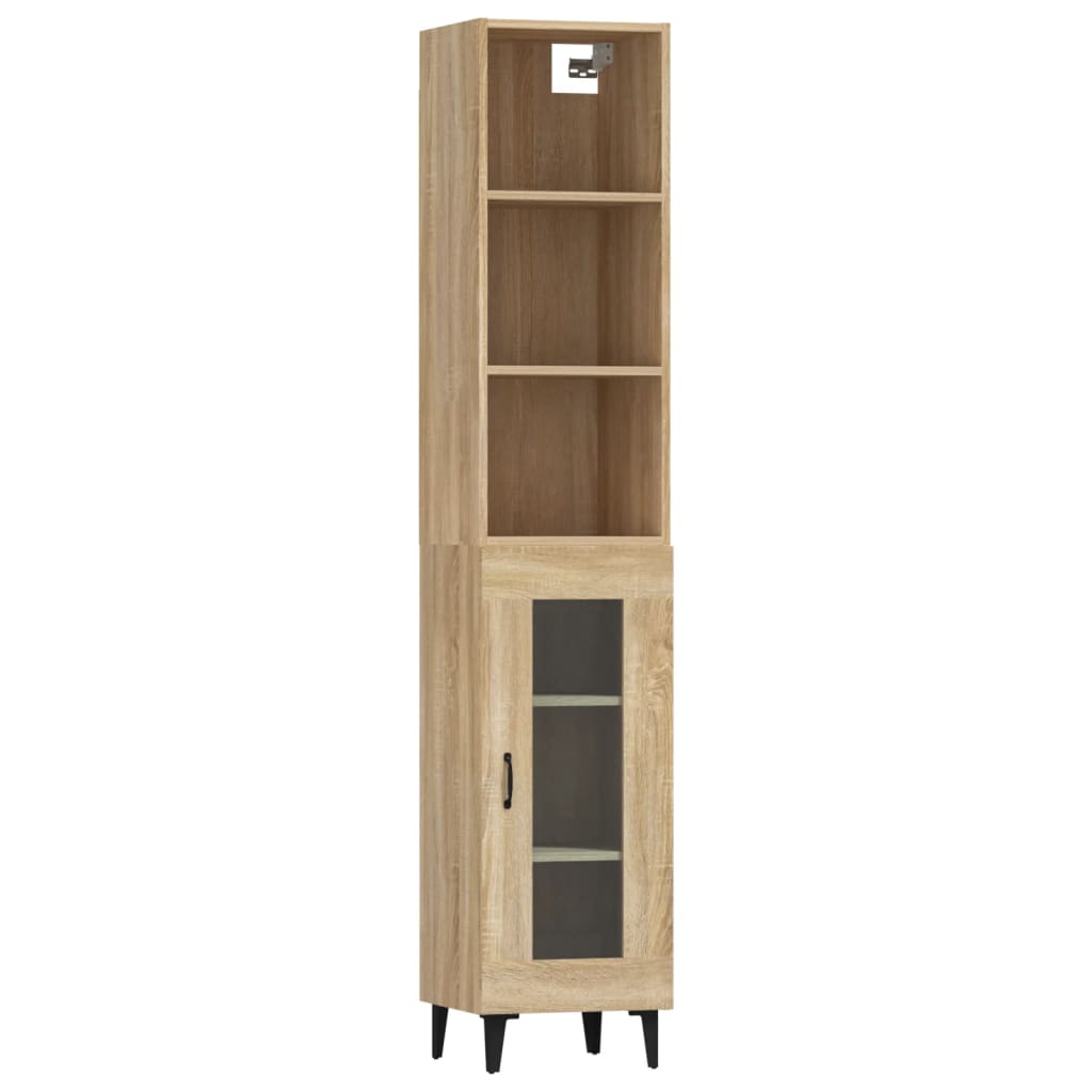 vidaXL Highboard Sonoma Oak 34.5x34x180 cm Engineered Wood