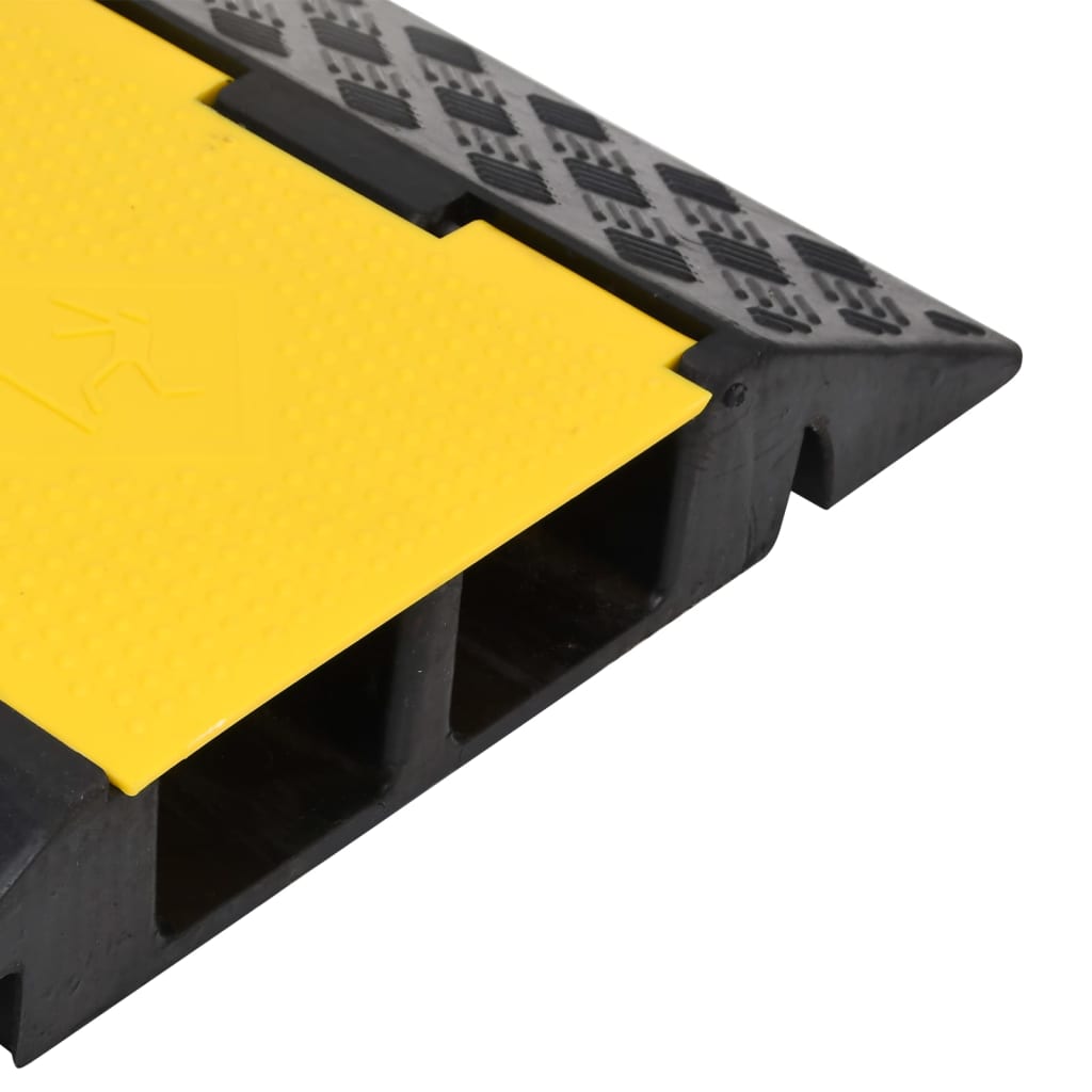 vidaXL Cable Protector Ramp with 2 Channels 90 cm Rubber