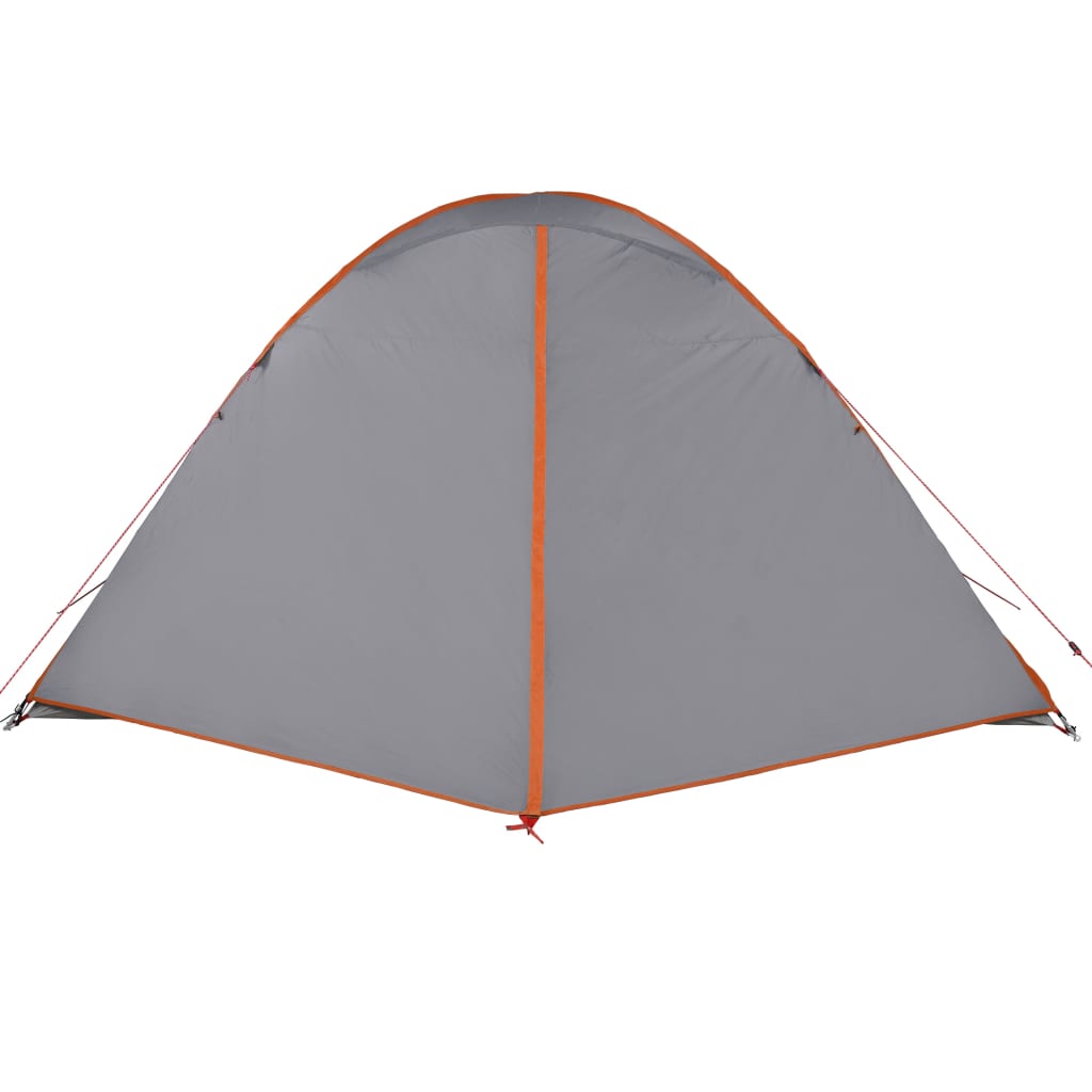 vidaXL Camping Tent Dome 6-Person Grey and Orange Waterproof