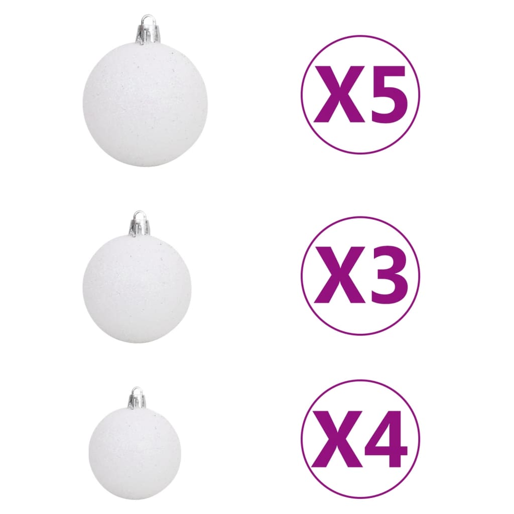 vidaXL Nordmann Fir Artificial Christmas Tree LED&Ball Set Green 180cm