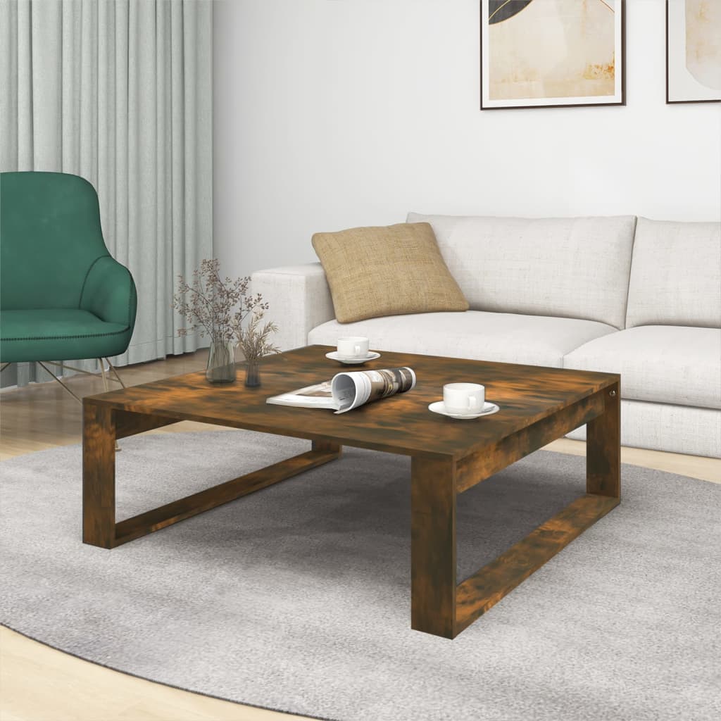 vidaXL Coffee Table Smoked Oak 100x100x35 cm Engineered Wood