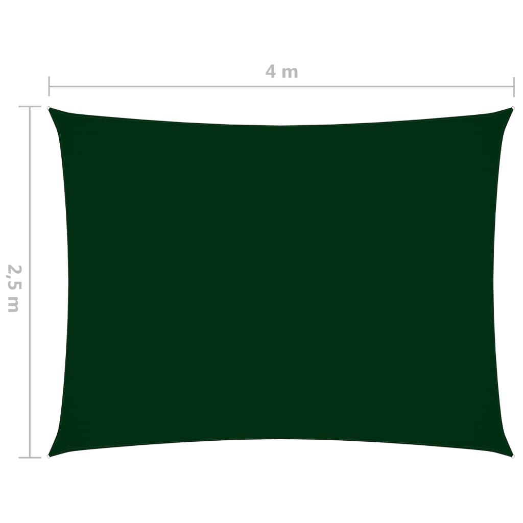 vidaXL Sunshade Sail Oxford Fabric Rectangular 2.5x4 m Dark Green