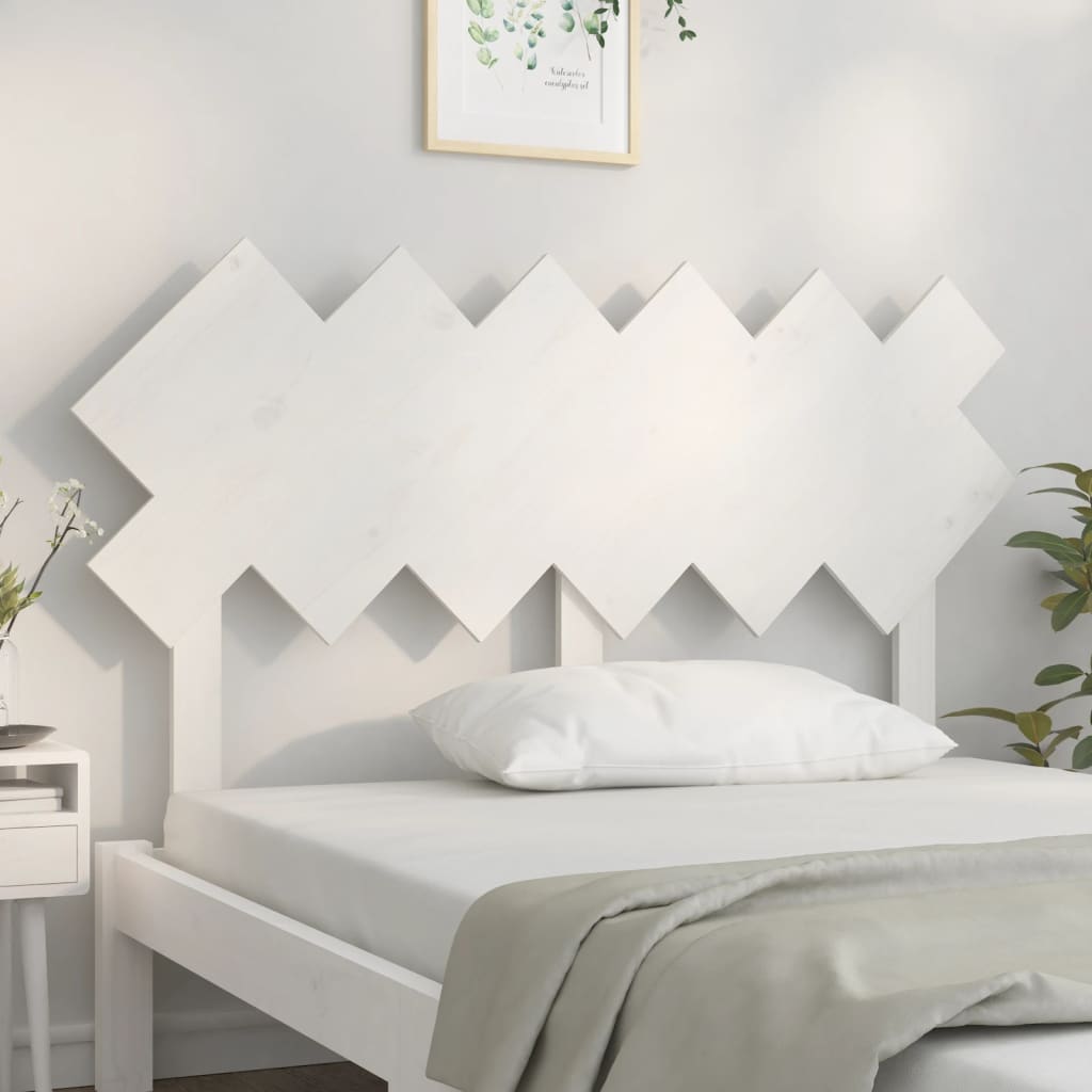 vidaXL Bed Headboard White 132x3x81 cm Solid Wood Pine