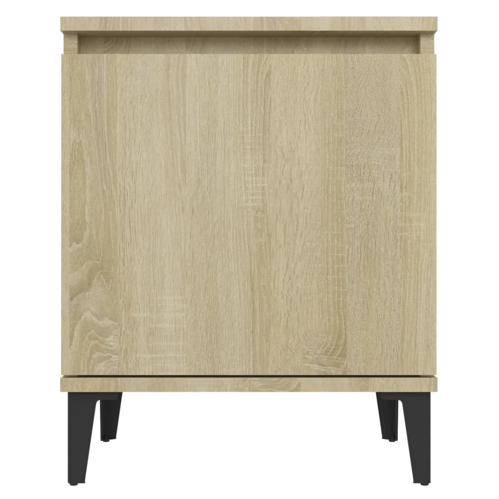 vidaXL Bed Cabinet with Metal Legs Sonoma Oak 40x30x50 cm