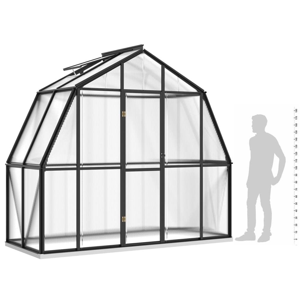 vidaXL Greenhouse with Base Frame Anthracite 3.3 m² Aluminium