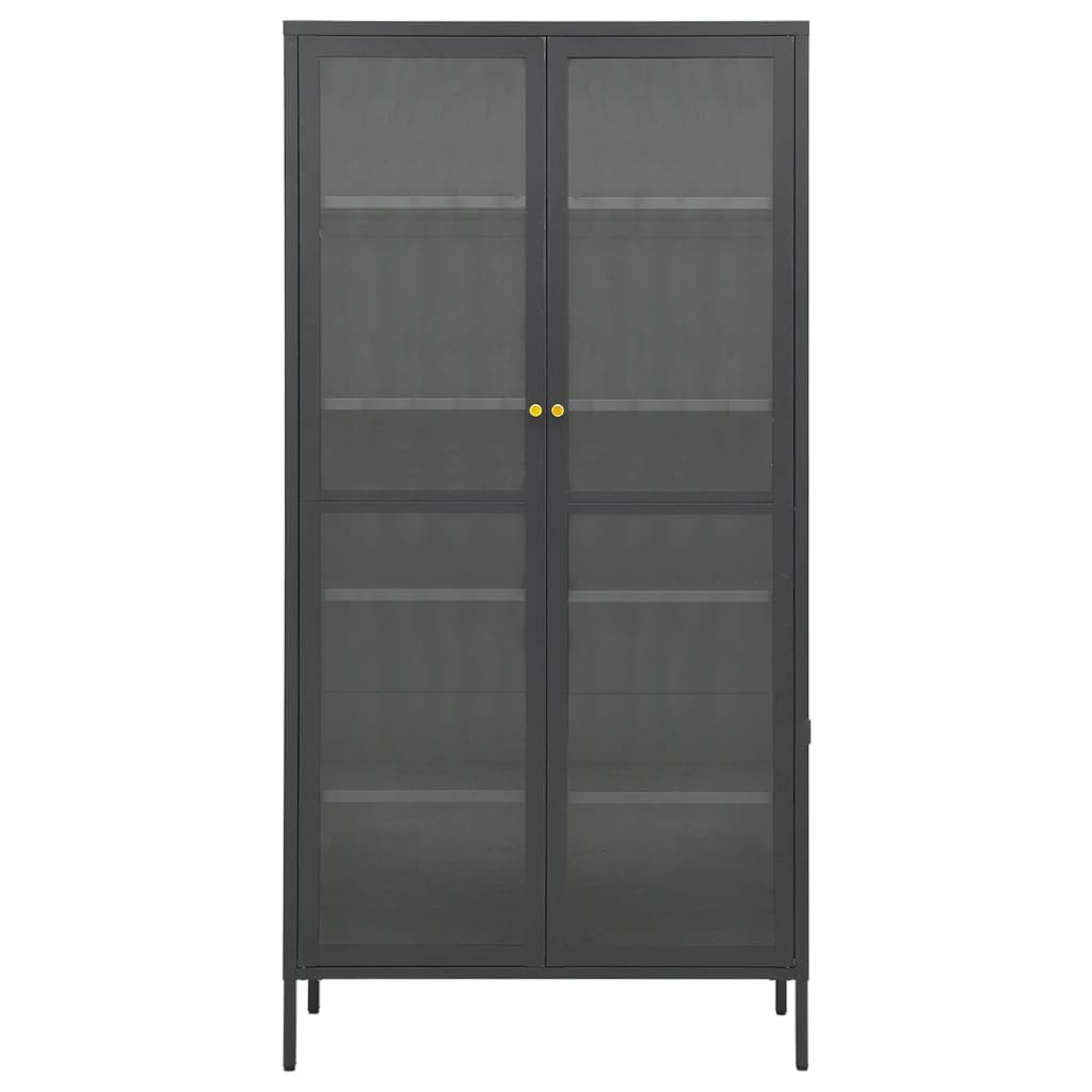 vidaXL Display Cabinet Anthracite 90x40x180 cm Steel and Tempered Glass