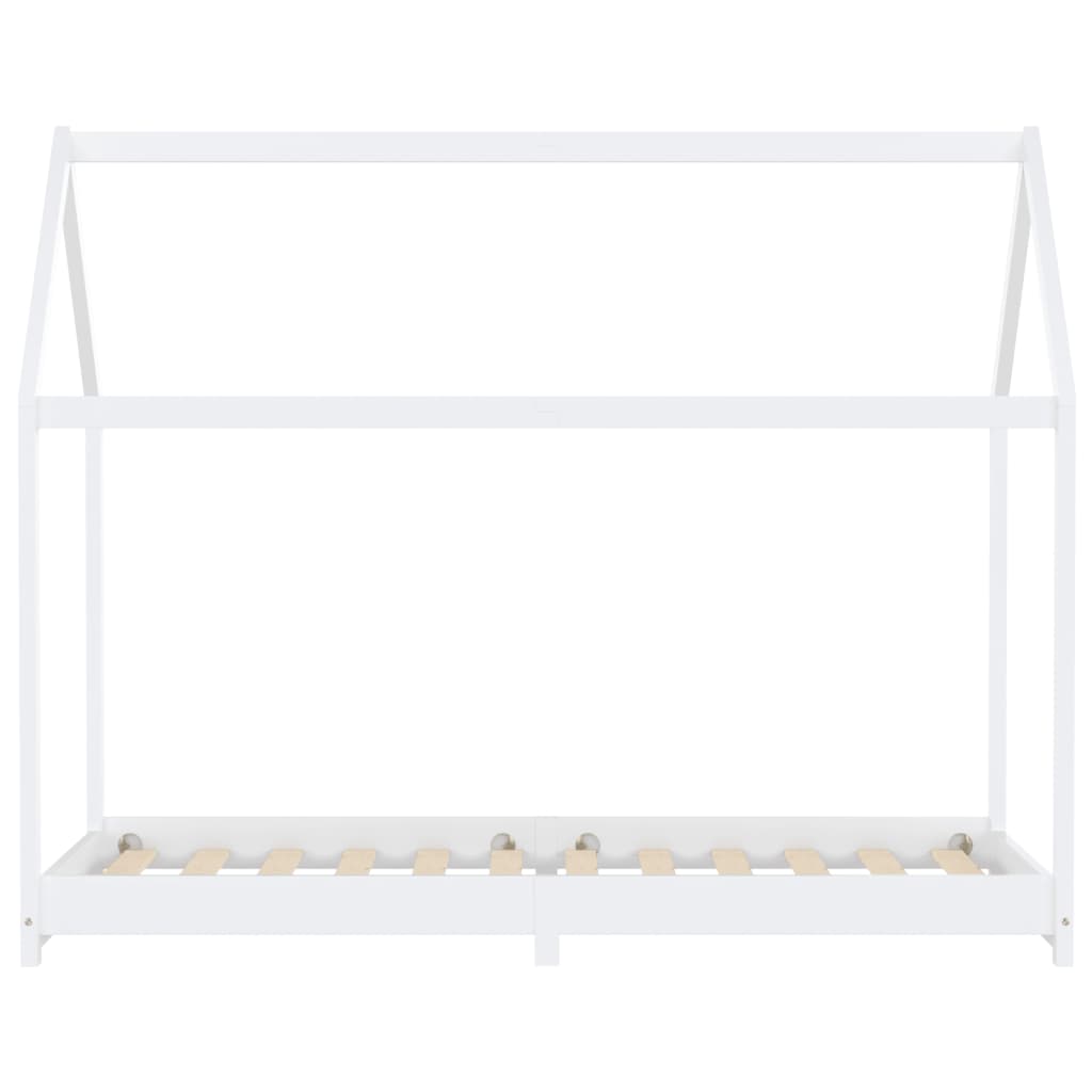 vidaXL Kids Bed Frame White Solid Pine Wood 90x200 cm