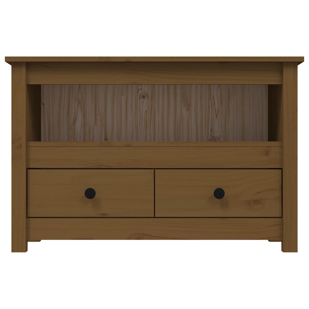 vidaXL TV Cabinet Honey Brown 79x35x52 cm Solid Wood Pine