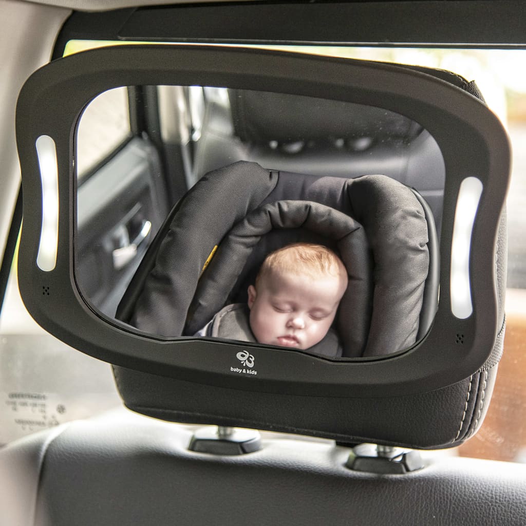 A3 Baby & Kids Baby Car Mirror with LED 28.5x21.4x8cm Black