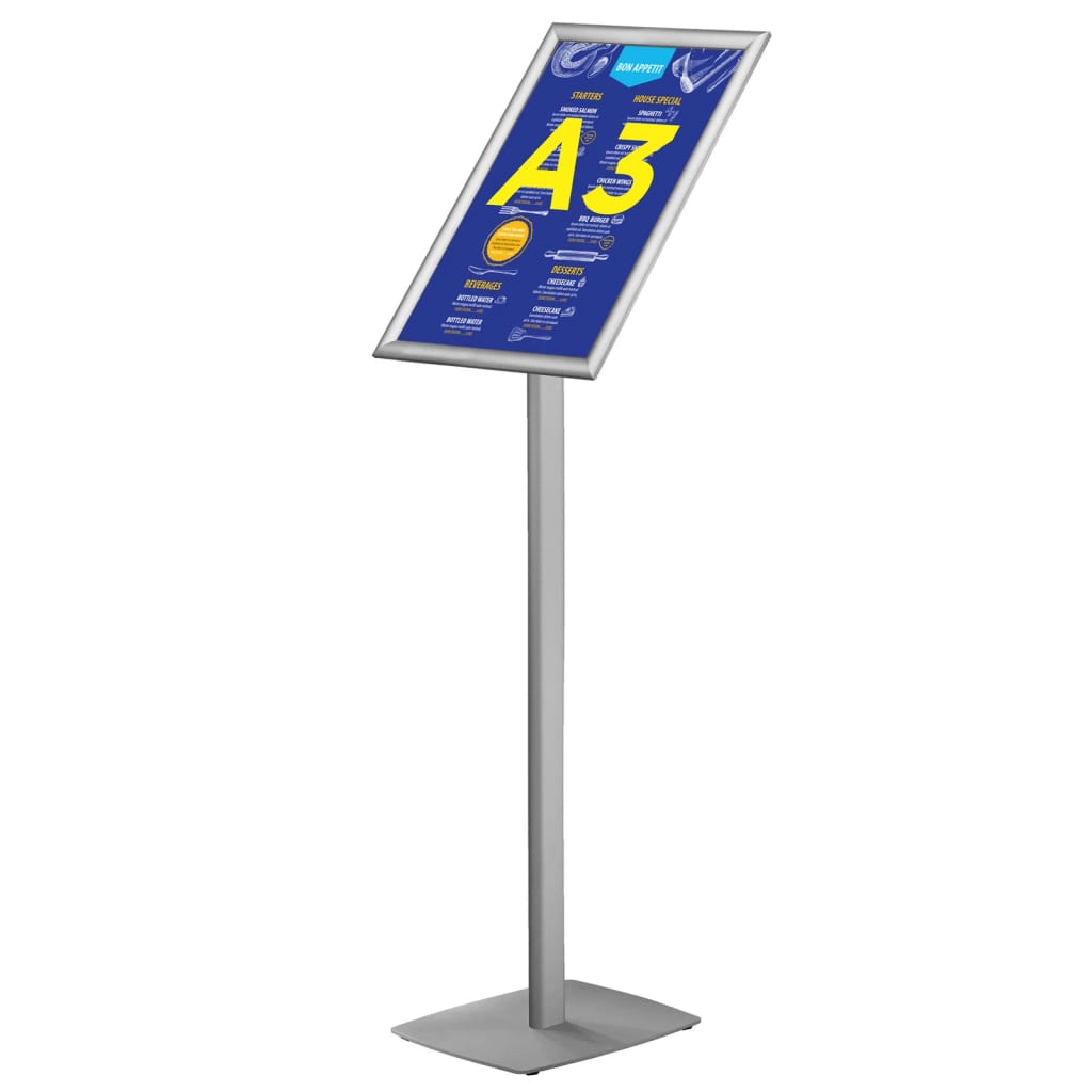 Europel Info Stand with Snap Frame A3 25 mm Aluminium