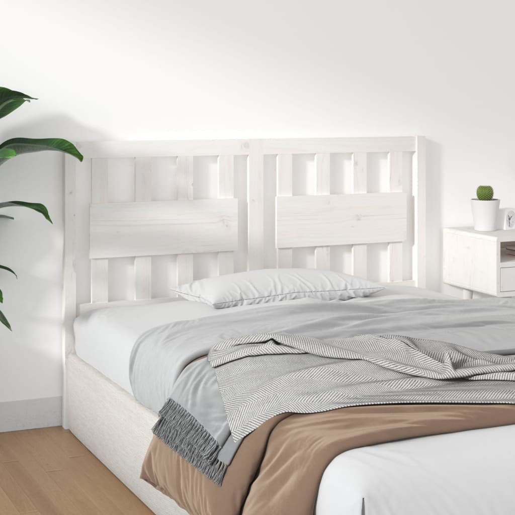 vidaXL Bed Headboard White 125.5x4x100 cm Solid Wood Pine
