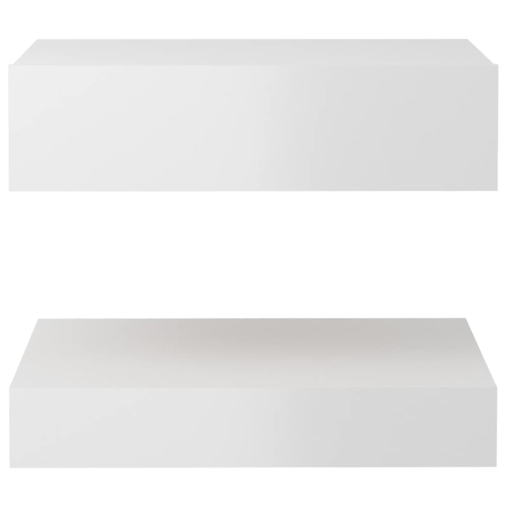vidaXL Bedside Cabinets 2 pcs High Gloss White 60x35 cm Engineered Wood