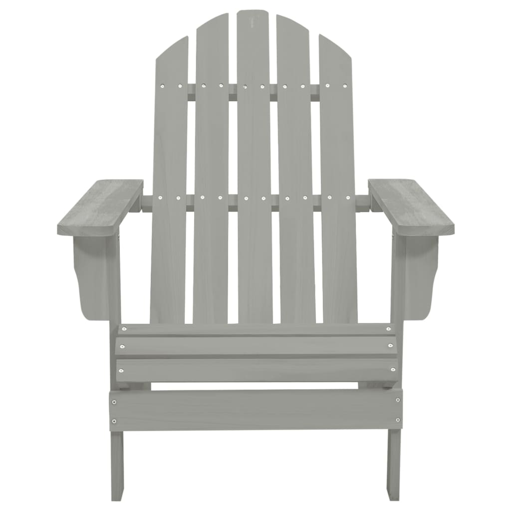 vidaXL Garden Adirondack Chair with Table Solid Fir Wood Grey