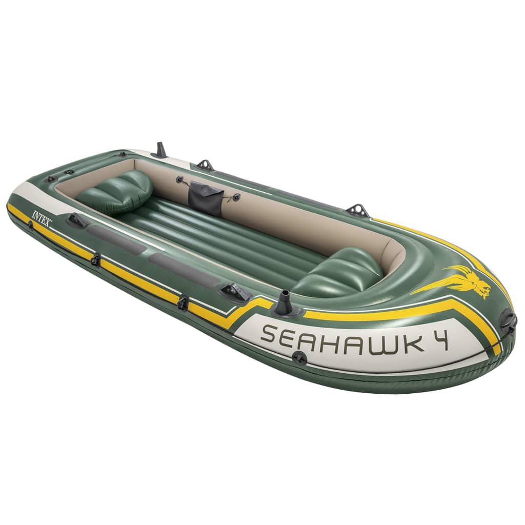 Intex Inflatable Boat Set Seahawk 4 with Trolling Motor and Bracket