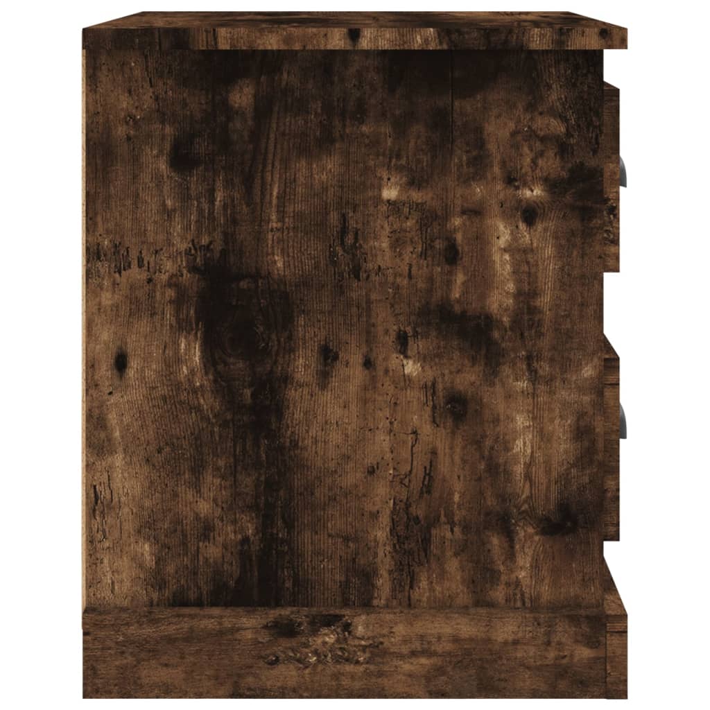 vidaXL Bedside Cabinet Smoked Oak 39x39x47.5 cm Engineered Wood