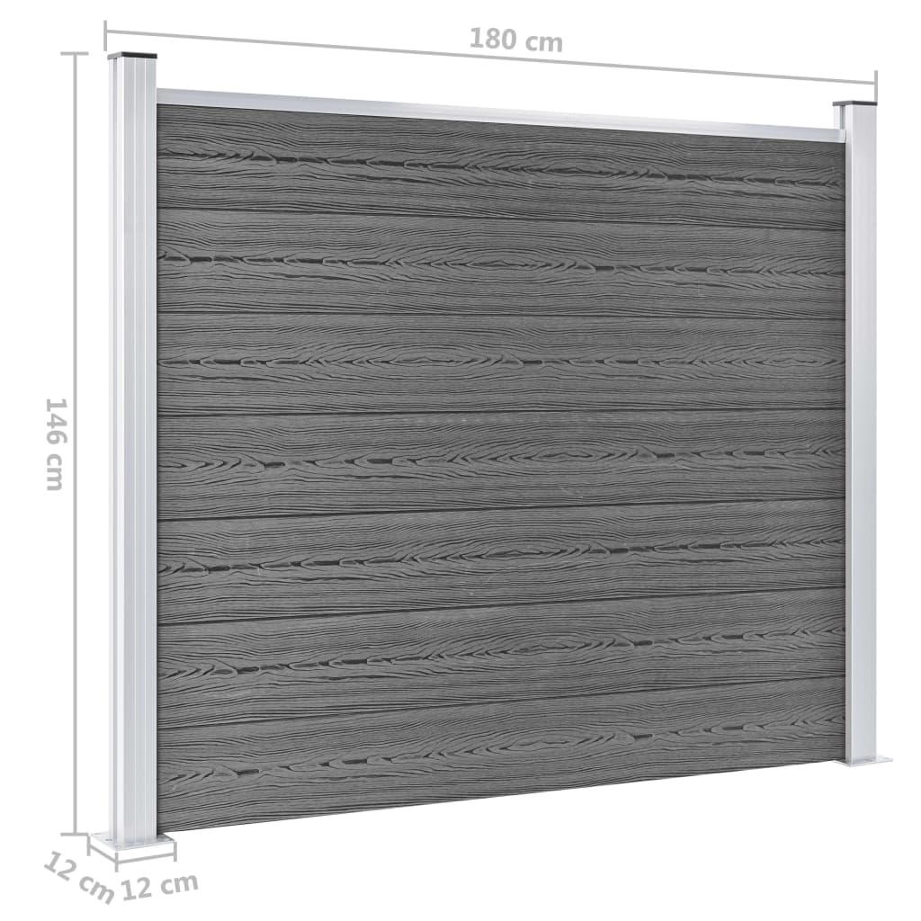 vidaXL Fence Panel Set WPC 526x146 cm Grey