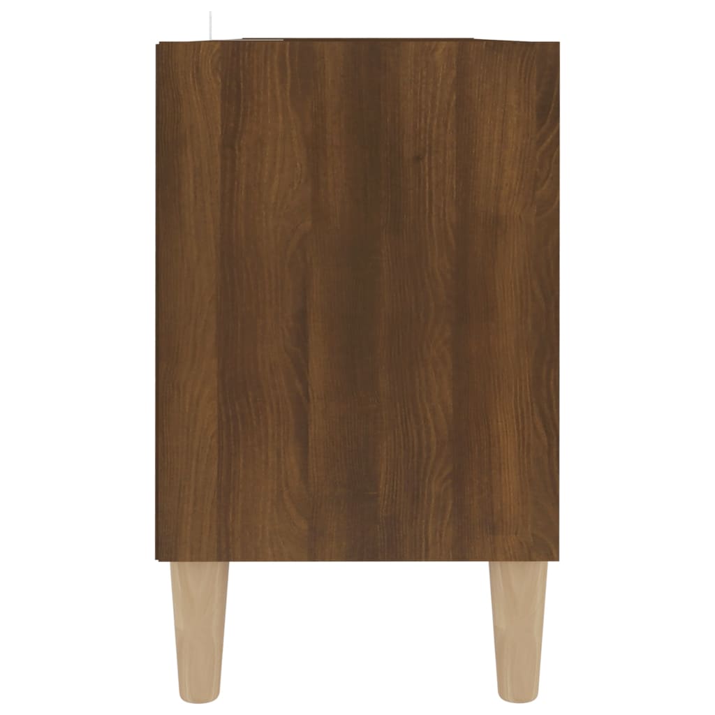 vidaXL TV Cabinet with Solid Wood Legs Brown Oak 103.5x30x50 cm
