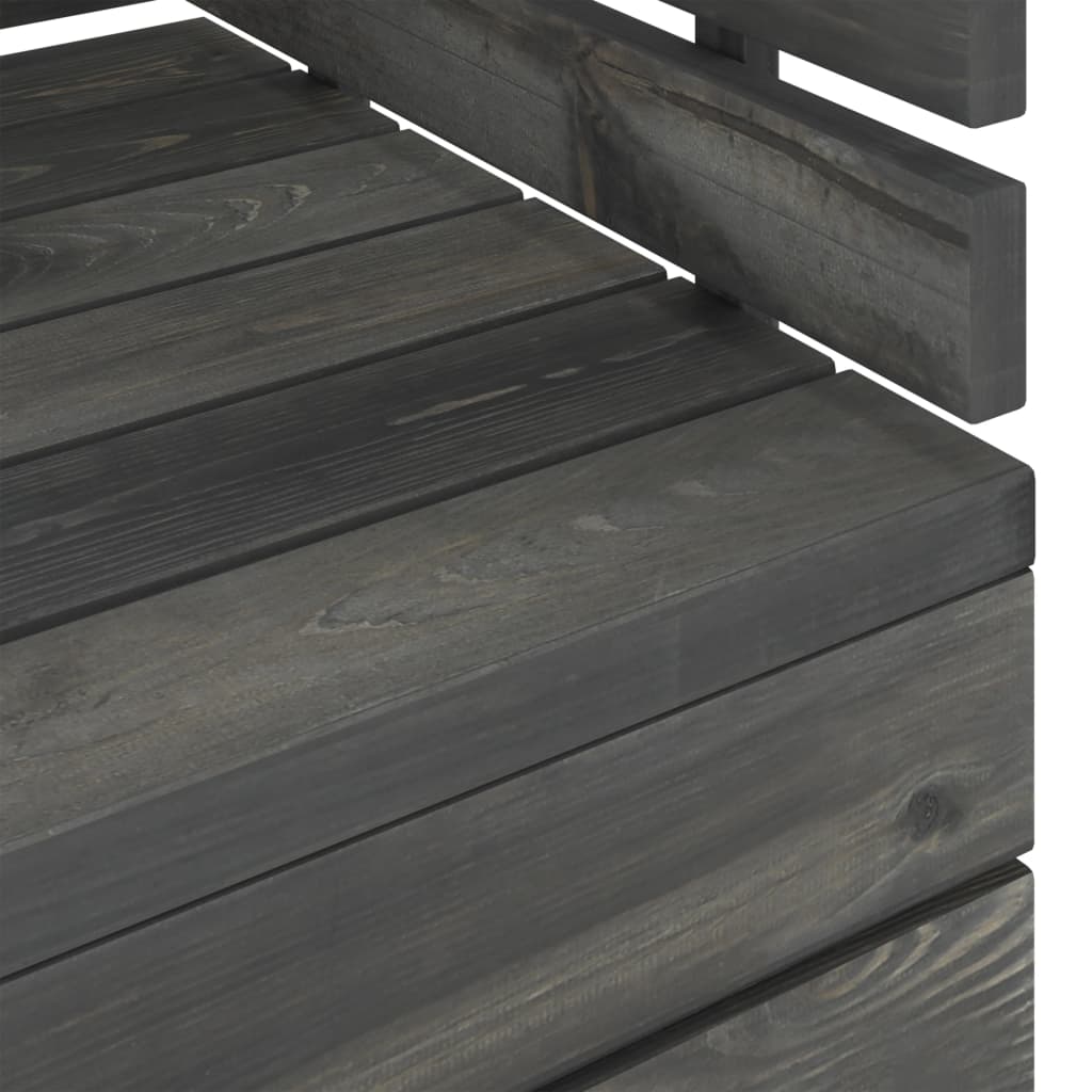 vidaXL Garden 2-Seater Pallet Sofa Dark Grey Solid Pinewood