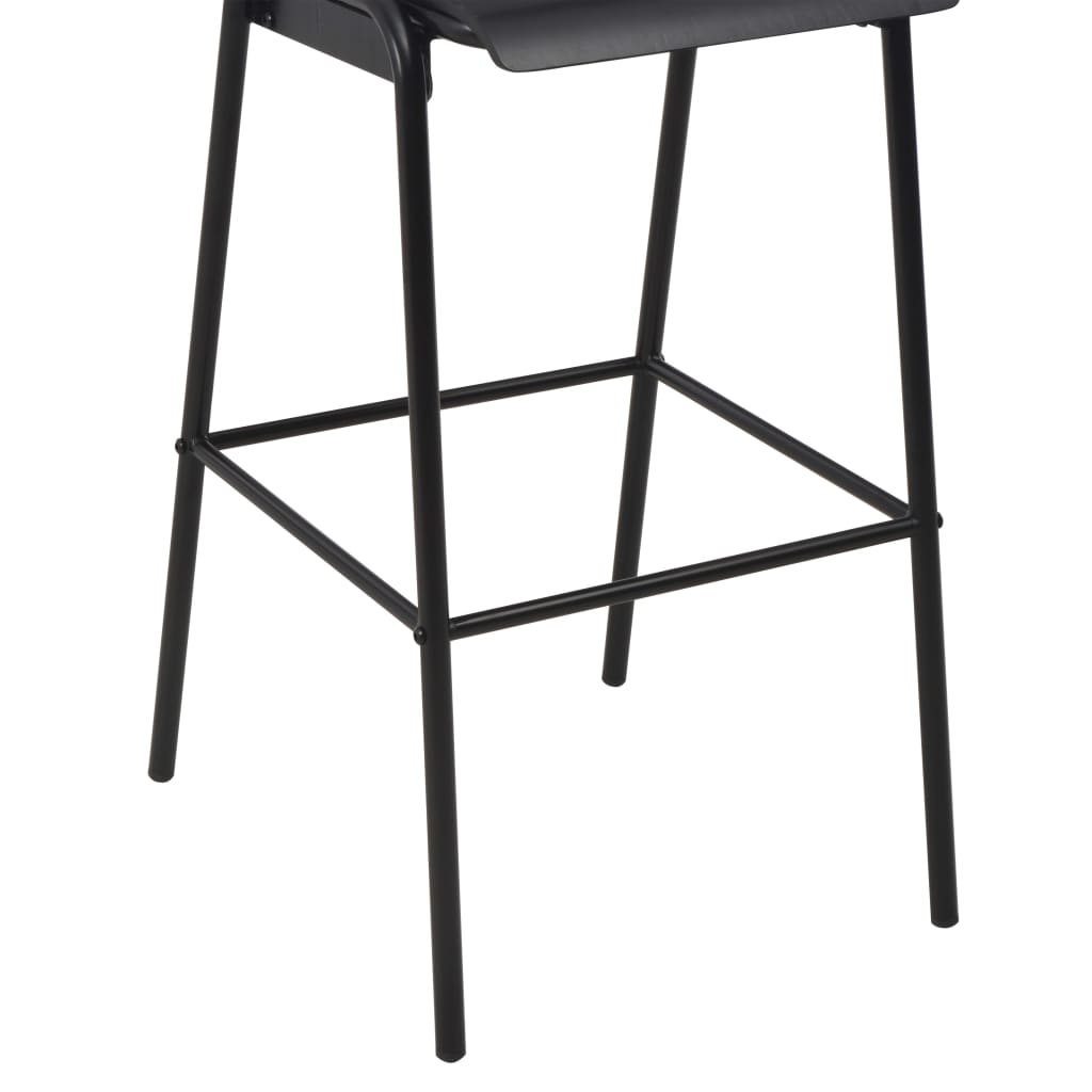 vidaXL Bar Chairs 4 pcs Black Solid Plywood Steel